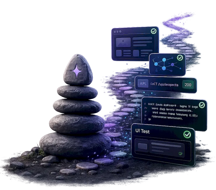Cairn stacks tests like a trail of stones across UI, API and code